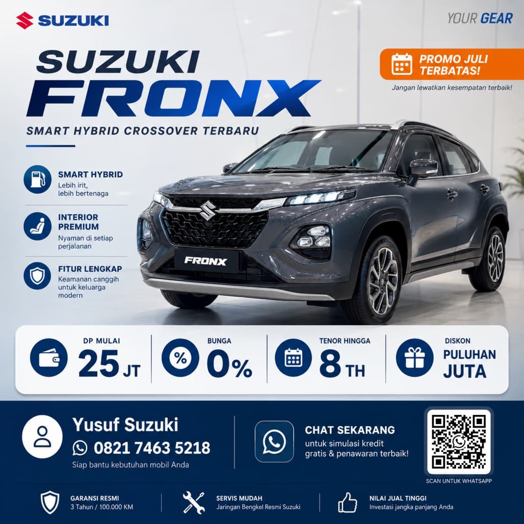 Mencari Crossover Nyaman & Irit untuk Keluarga? Ini Alasan Fronx Jadi Pilihan Paling Logis Bulan Ini
