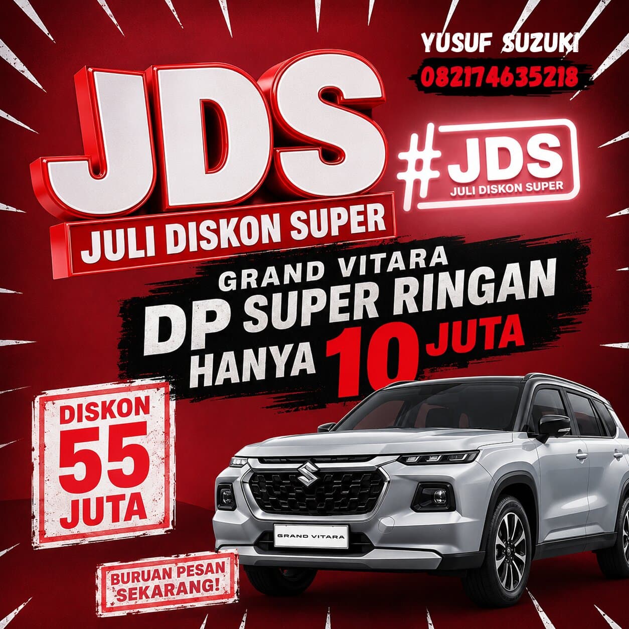 BOMBASTIS! Promo JDS Grand Vitara Spesial Warga Jogja: DP Mung 10 Juta, Diskon Tembus 55 Juta!