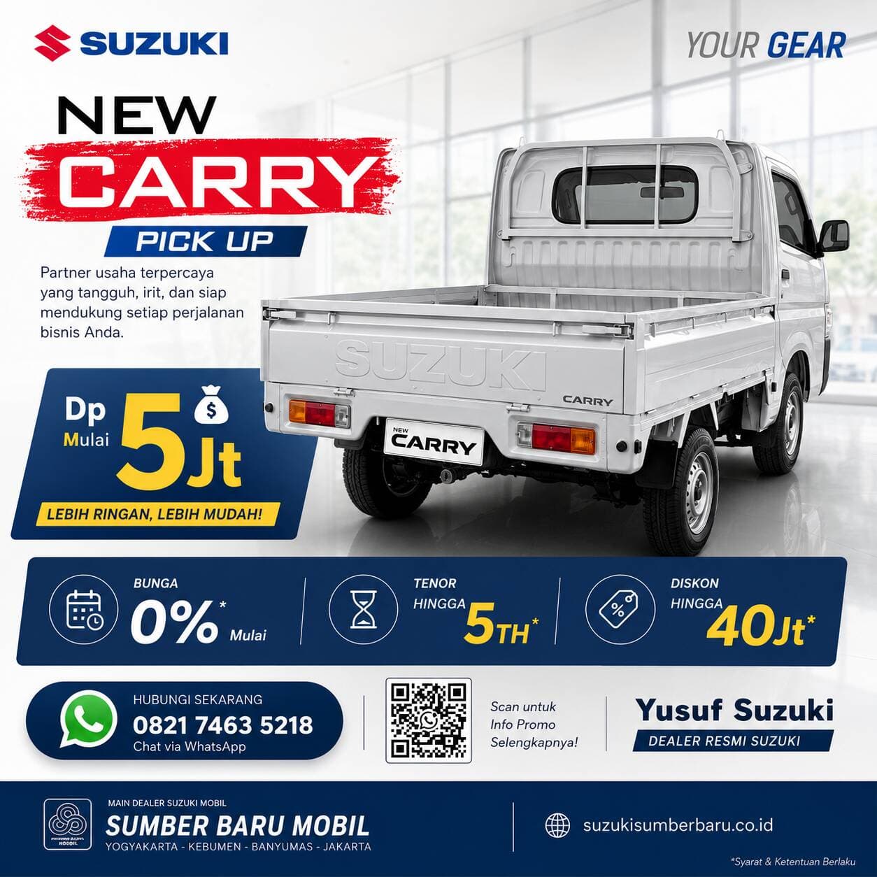 Promo Suzuki Modal Mulai 5 Juta, Usaha Bisa Langsung Jalan? Ini Alasan New Carry Pick Up Jadi Andalan Pebisnis Jogja