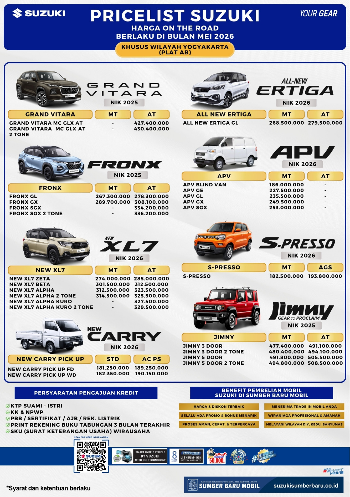 Brosur Harga Suzuki Jogja Plat AB Mei
